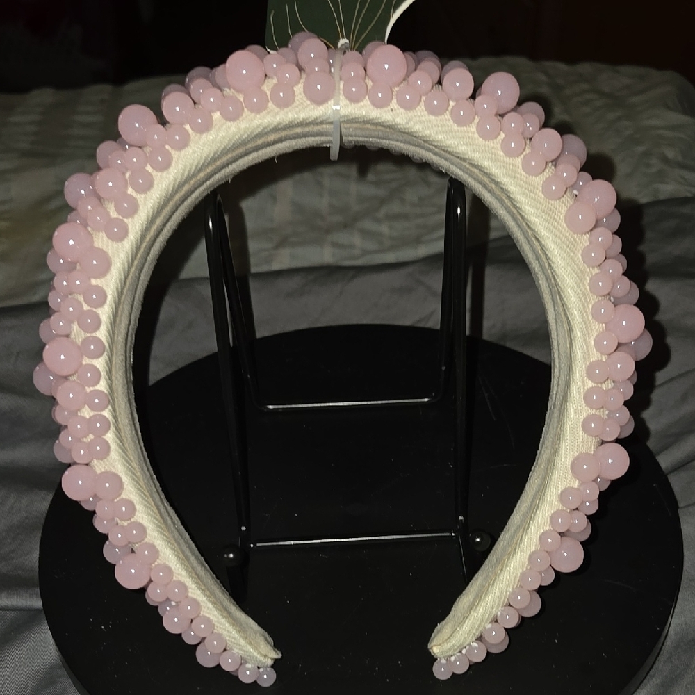 Nollia Pink Beaded Headband NWT